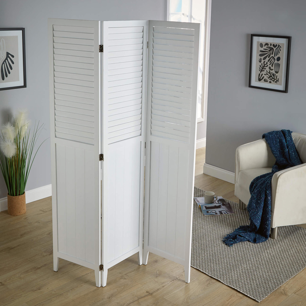Home Source Horsham 3 Panel White Fully Assembled Room Divider Image 2