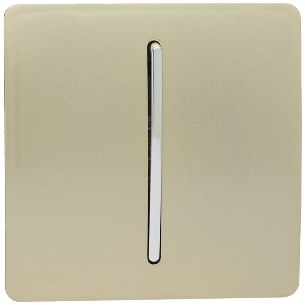 Trendi Switch 1 Gang 10amp 1 or 2 Way Champagne Gold Rocker Light Switch Image 1