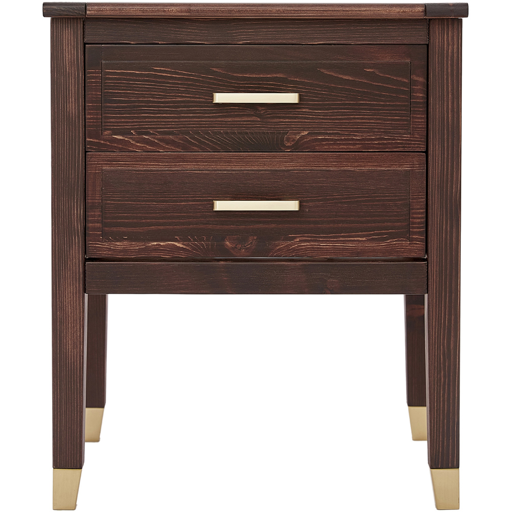 Palazzi 2 Drawer Brown Bedside Table Image 3