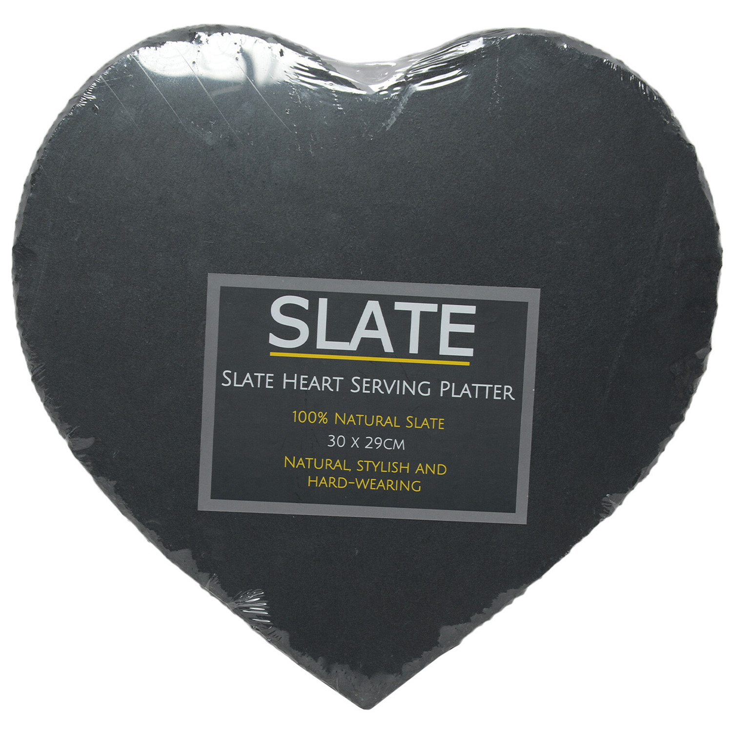 Heart Shaped Slate Serving Board - Black Image 1