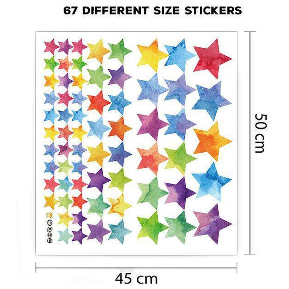 Walplus Kids Colourful Watercolour Stars Self Adhesive Wall Stickers Image 4
