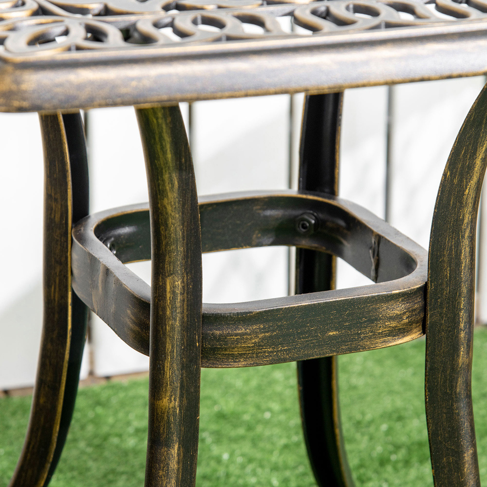 Outsunny Bronze Aluminium Garden Table with Umbrella Hole Image 3
