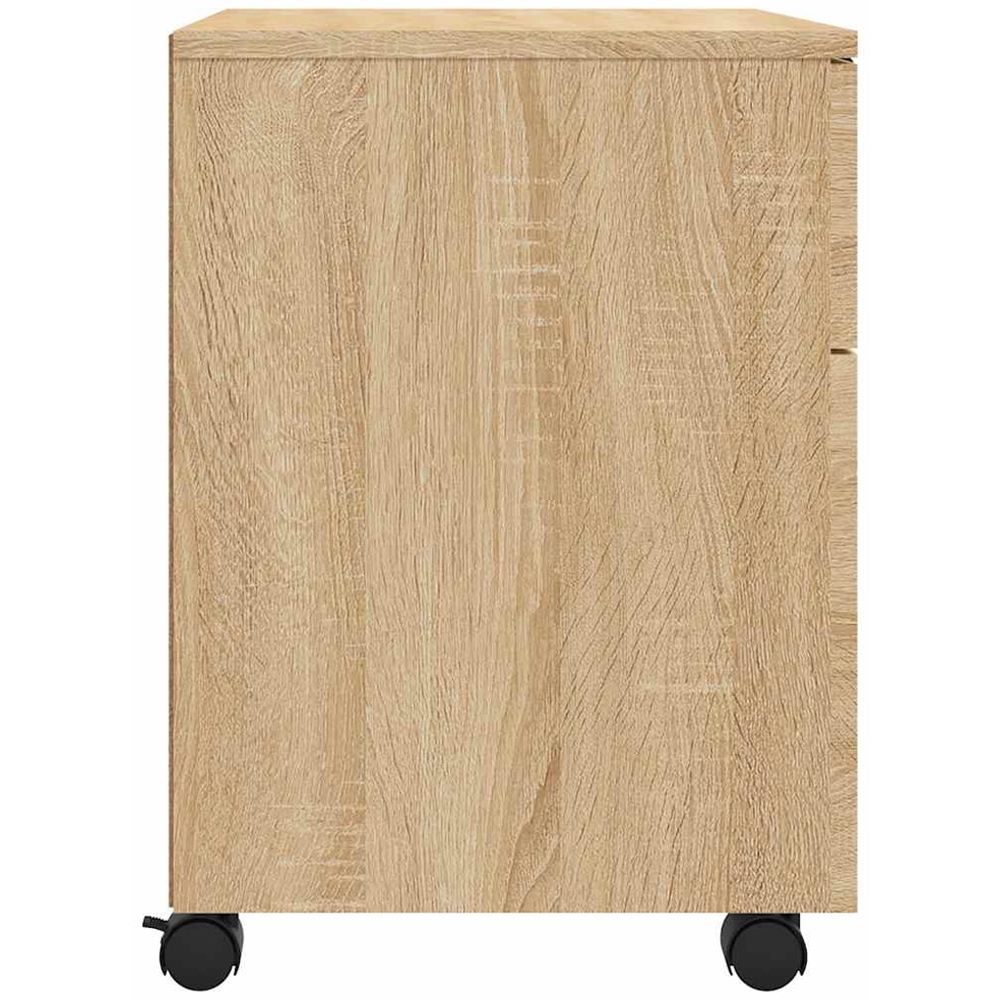 vidaXL Single Door Single Drawer Sonoma Oak File Cabinet with Swivel Wheels Image 6