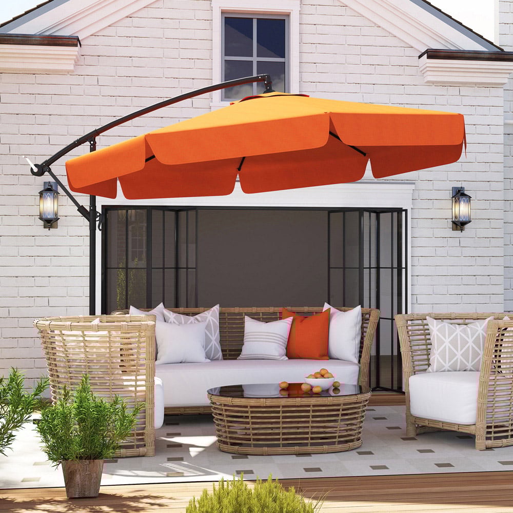 Outsunny Orange Banana Crank and Tilt Cantilever Parasol 2.7m Image 4