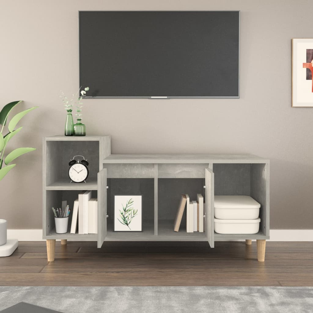 vidaXL 2 Door 3 Shelf Concrete Grey TV Cabinet Image 3