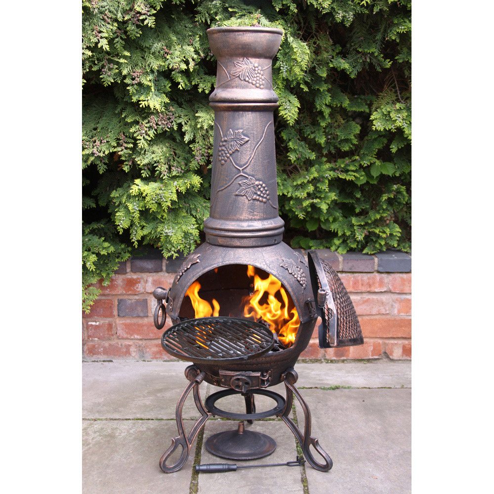 Gardeco Toledo Extra Large Bronze Cast Iron Chimenea Image 2