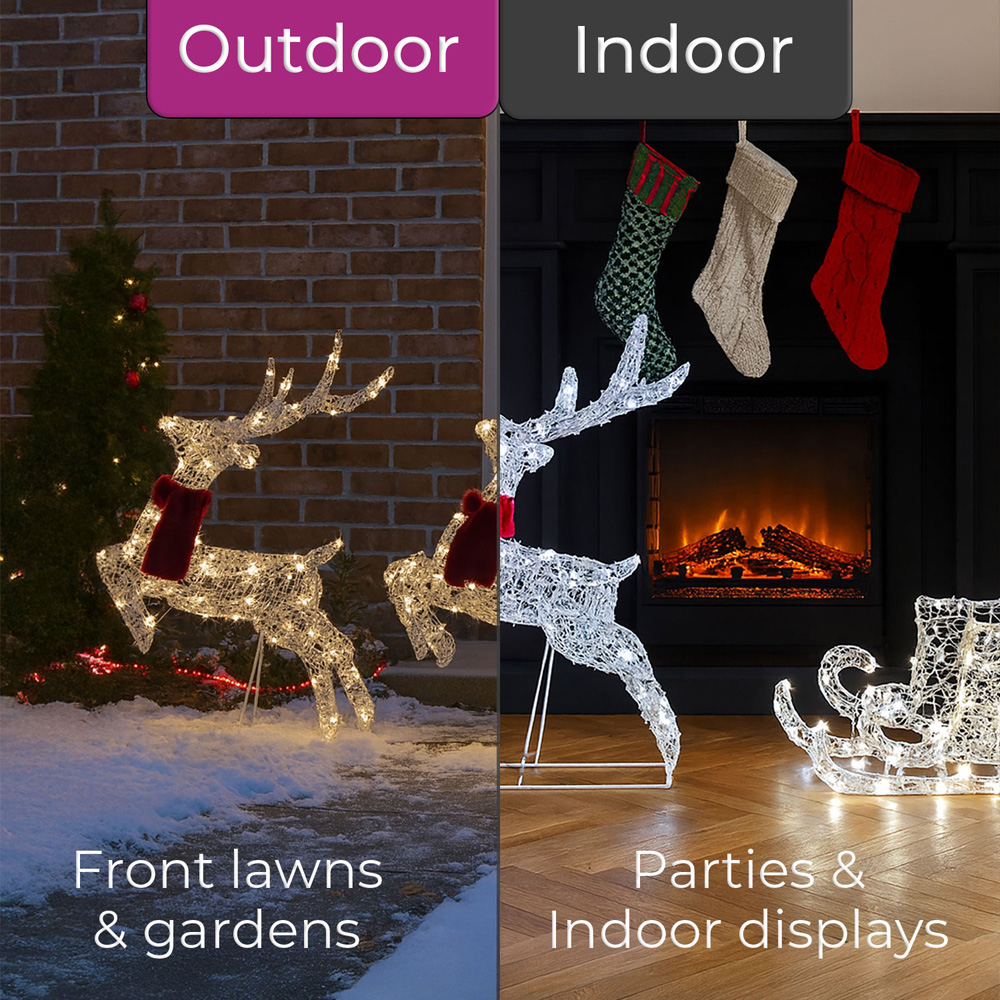 Neo 240 Mixed LED Sleigh Reindeer Christmas Decoration 65cm Image 6