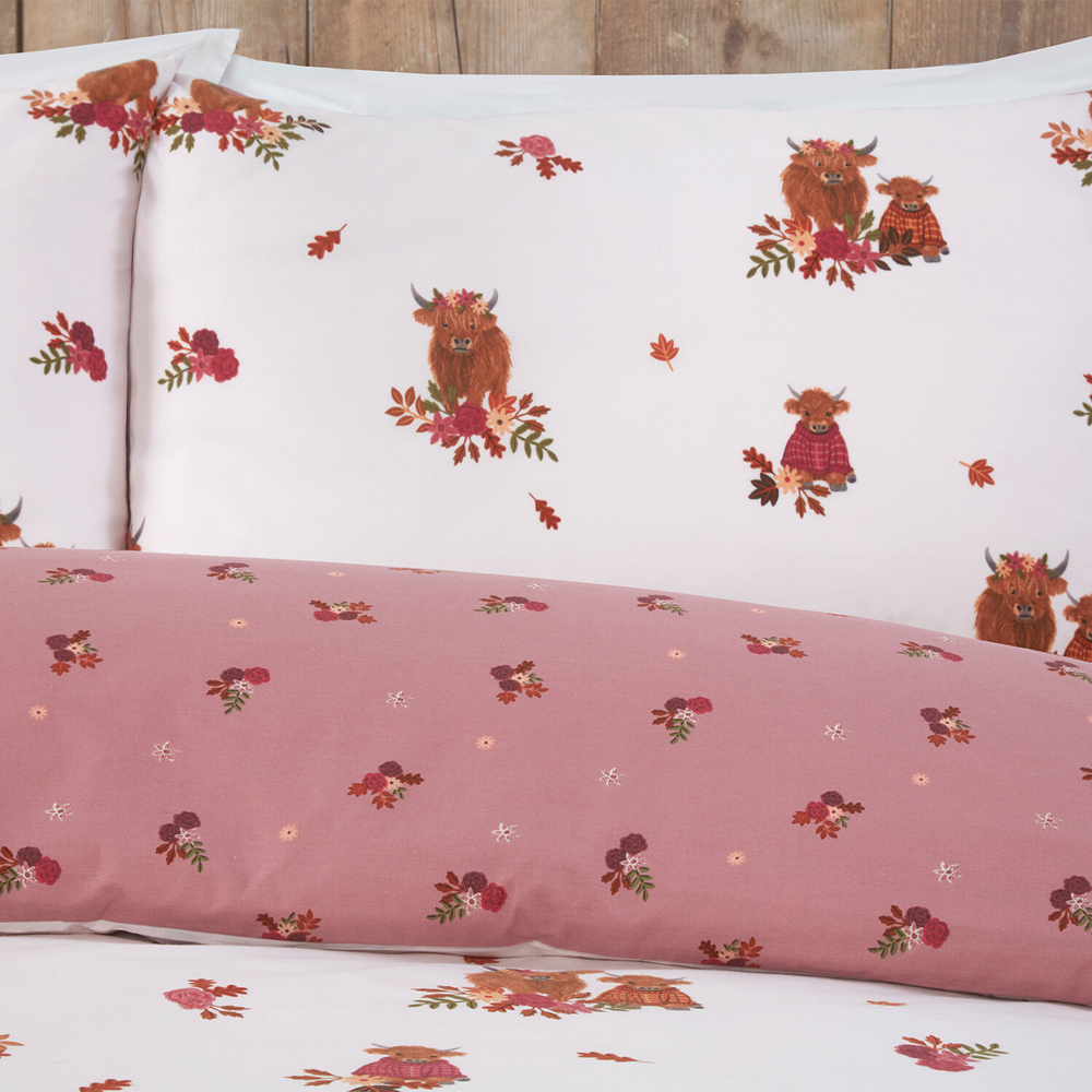 Lola Highland Cows Duvet Set Blush King Image 4