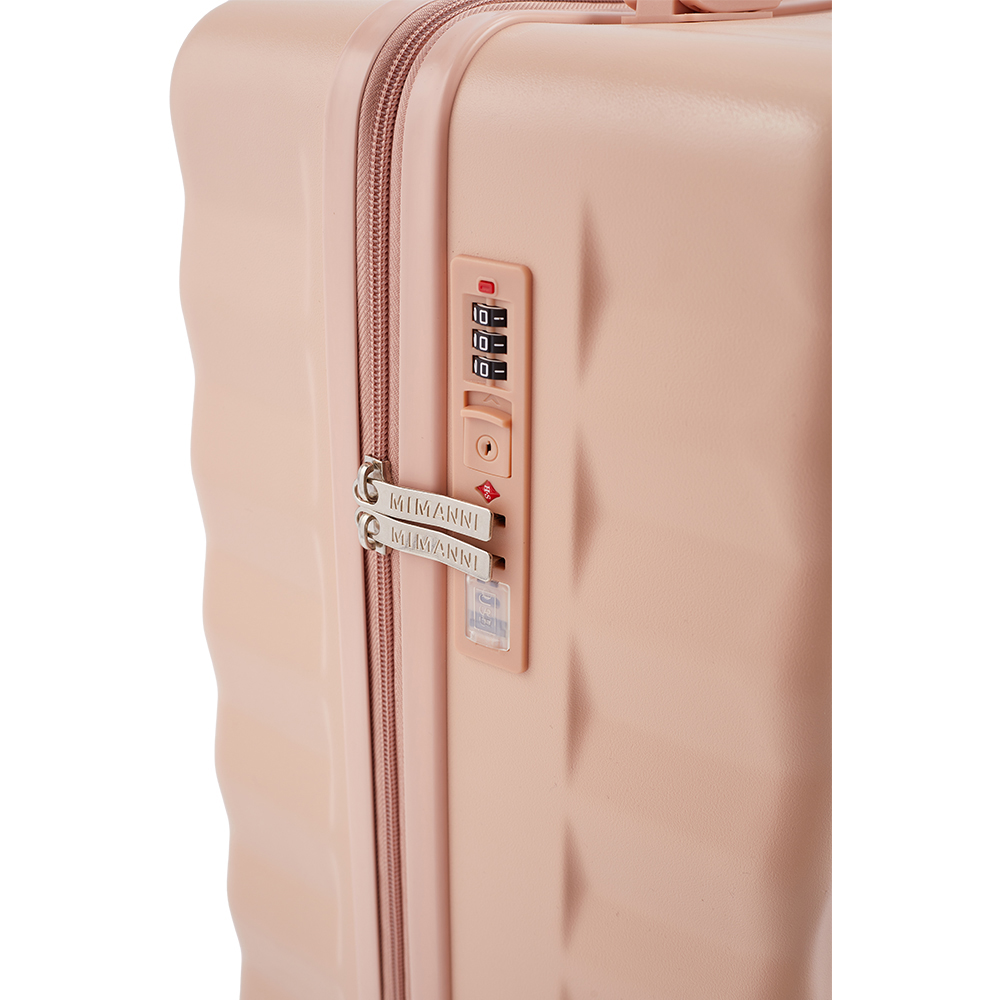 H&O Direct 2 Piece Light Pink ABS Hard Shell Suitcase Set with Spinner Wheels and USB Port Image 4