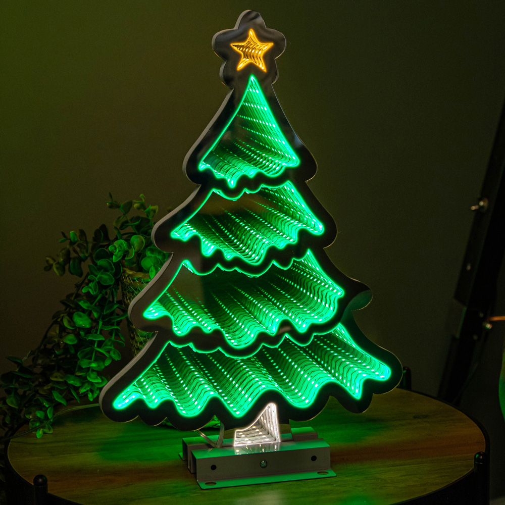 Samuel Alexander Light Up Infinity Standing Christmas Tree with Metal Base 40cm Image 1