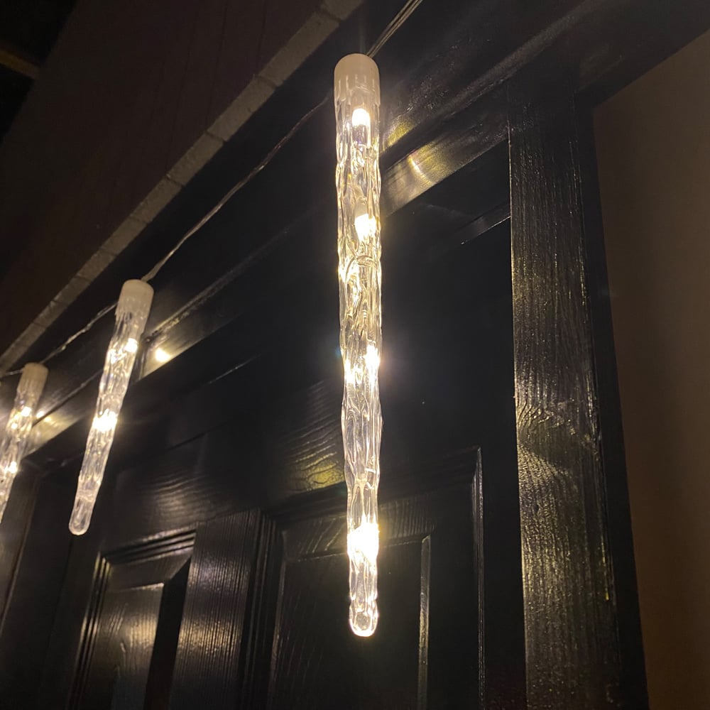 Samuel Alexander White to Warm White LED Colour Changing Christmas Icicle Lights 6.9cm Image 1