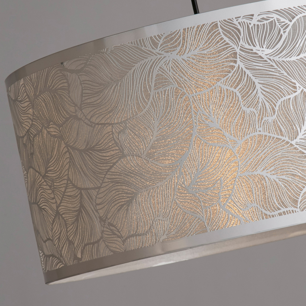 Lighting Collection Lanagin White Leaf Cut-Out Pattern Ceiling Lamp Shade 40cm Image 4