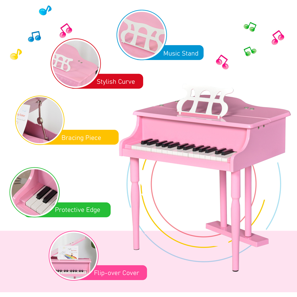 Tommy Toys 30 Keys Mini Kids Piano with Music Stand and Bench Image 8