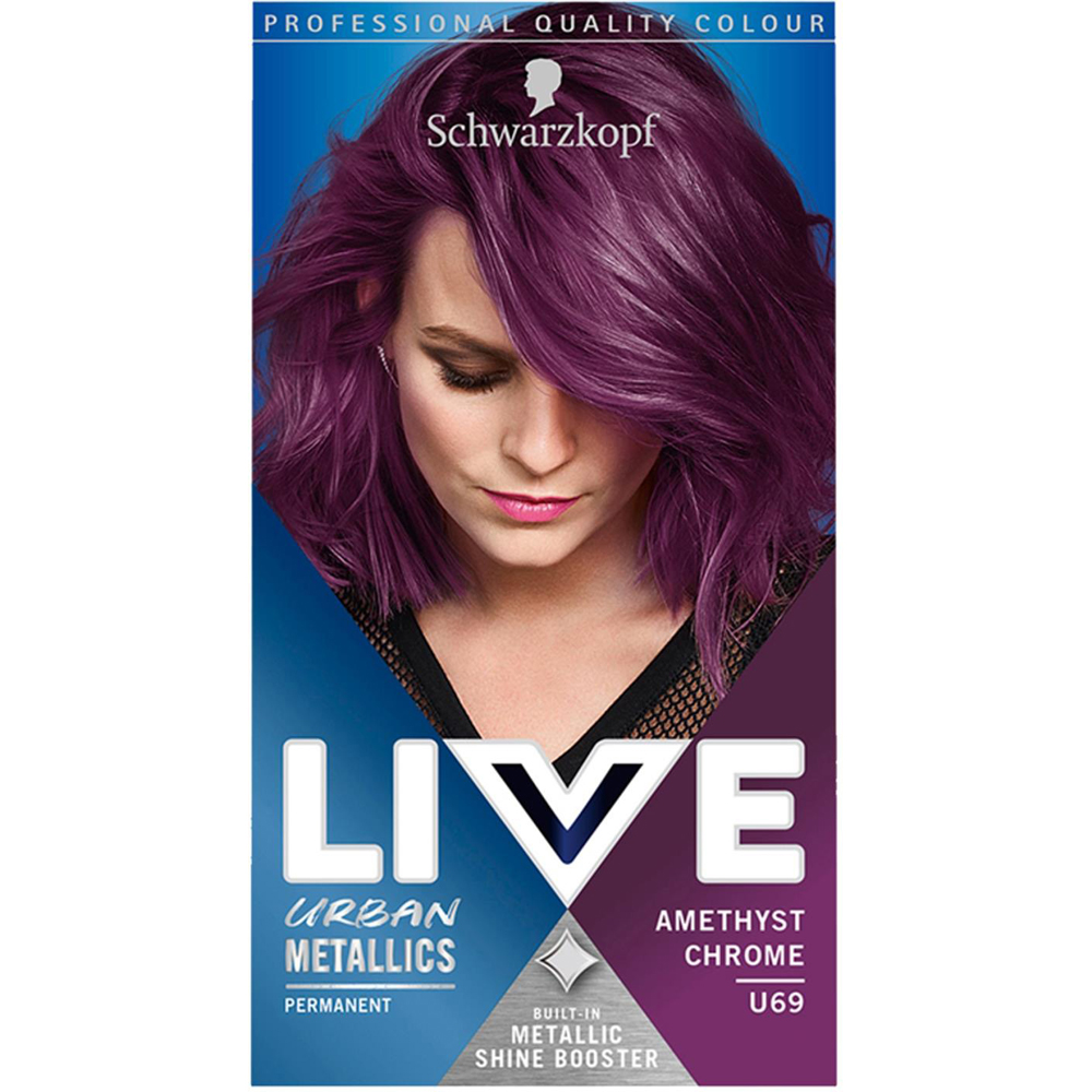 Schwarzkopf Live U69 Amethyst Chrome Intense Colour Permanent Hair Dye Image 1