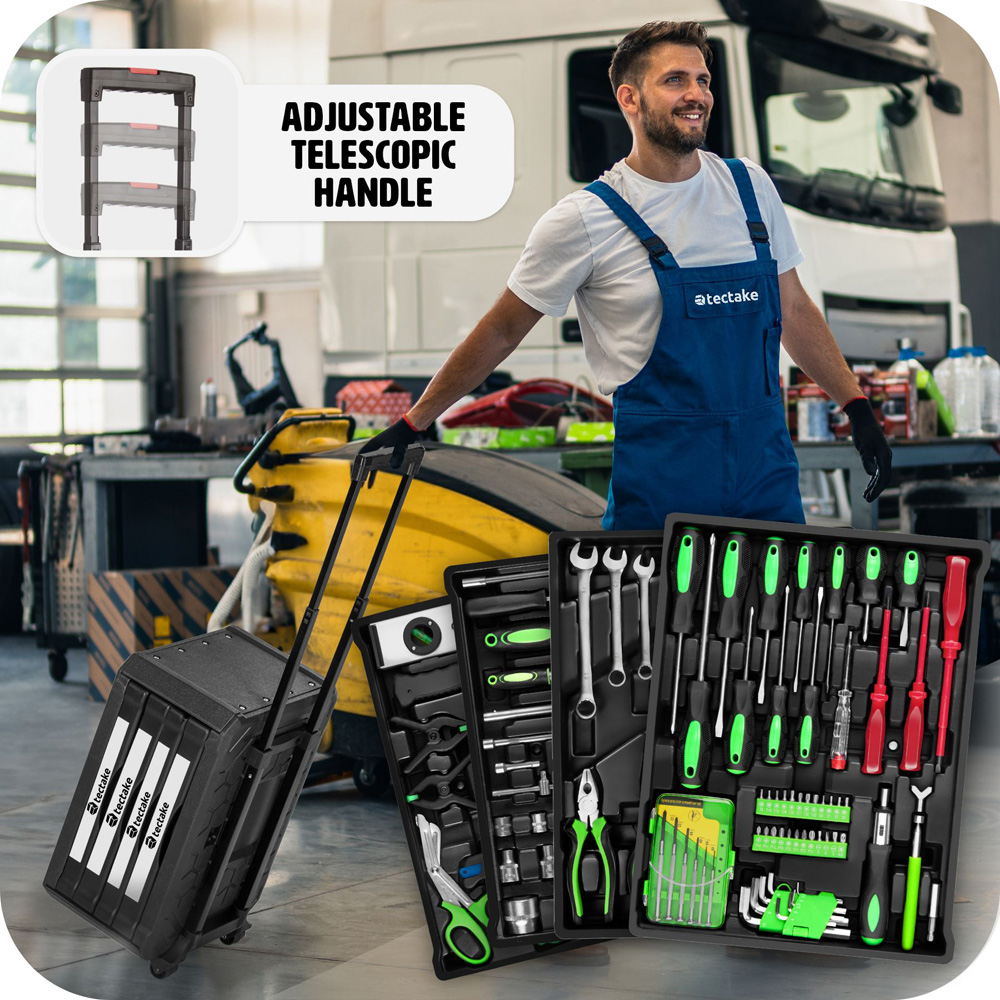 tectake 899 Piece Tool Box Set with Wheels Image 3