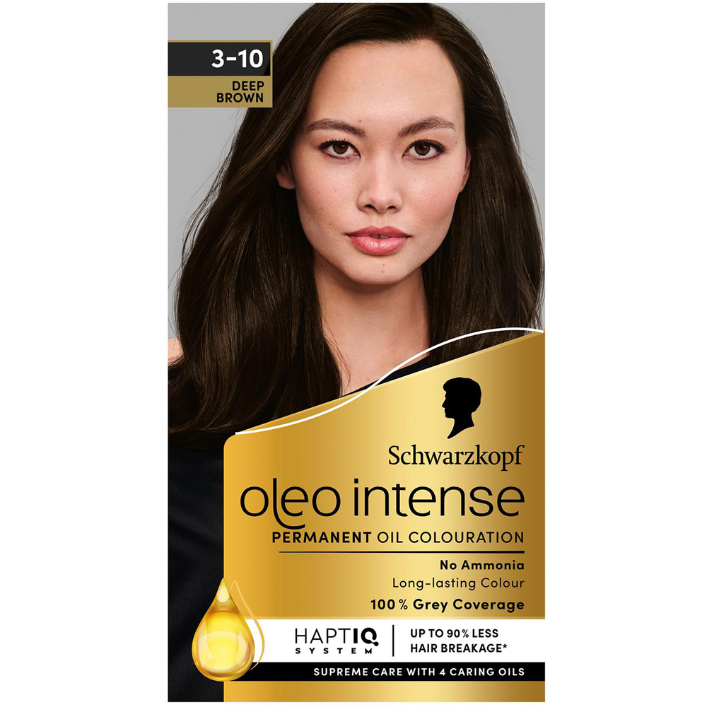 Schwarzkopf Oleo Intense 3-10 Deep Brown Permanent Oil Colour Hair Dye 3 Pack Image 2