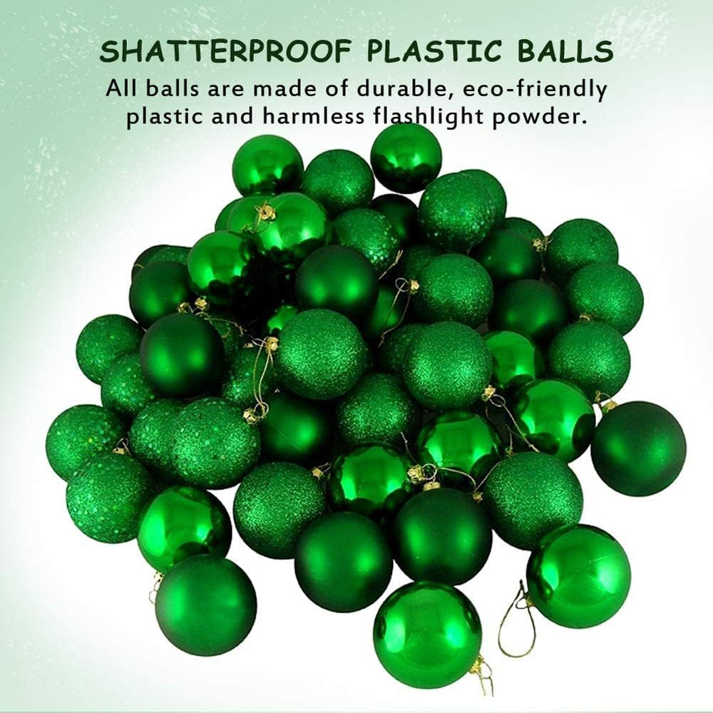 Shatchi Dark Green 3cm Shatterproof Christmas Baubles 12 Pack Image 4