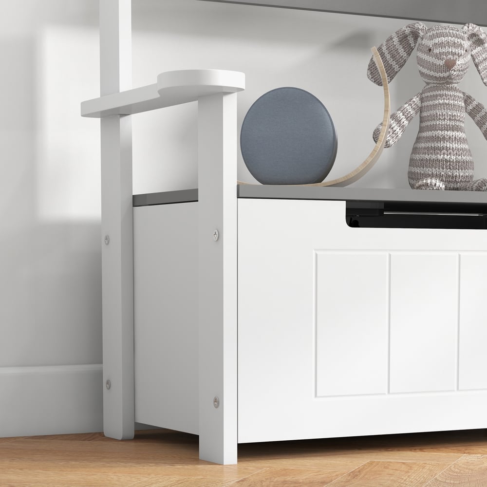 AIYAPLAY Grey Wooden Storage Bench Image 3