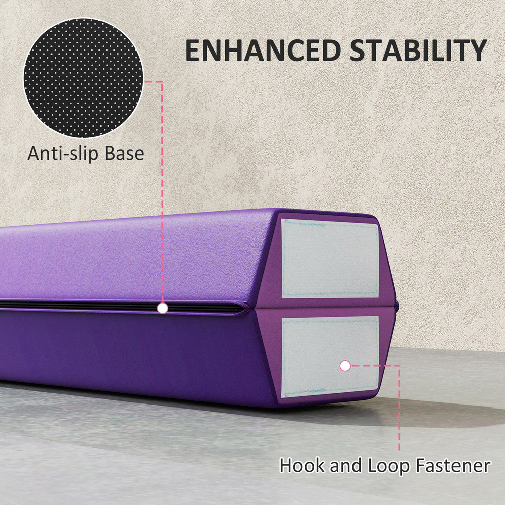 SPORTNOW Purple Foldable Gymnastics Balance Beam with Anti-Slip Base 235cm Image 6