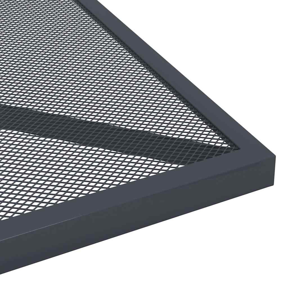 vidaXL 2 Seater Anthracite Steel Mesh Square Garden Table Image 5
