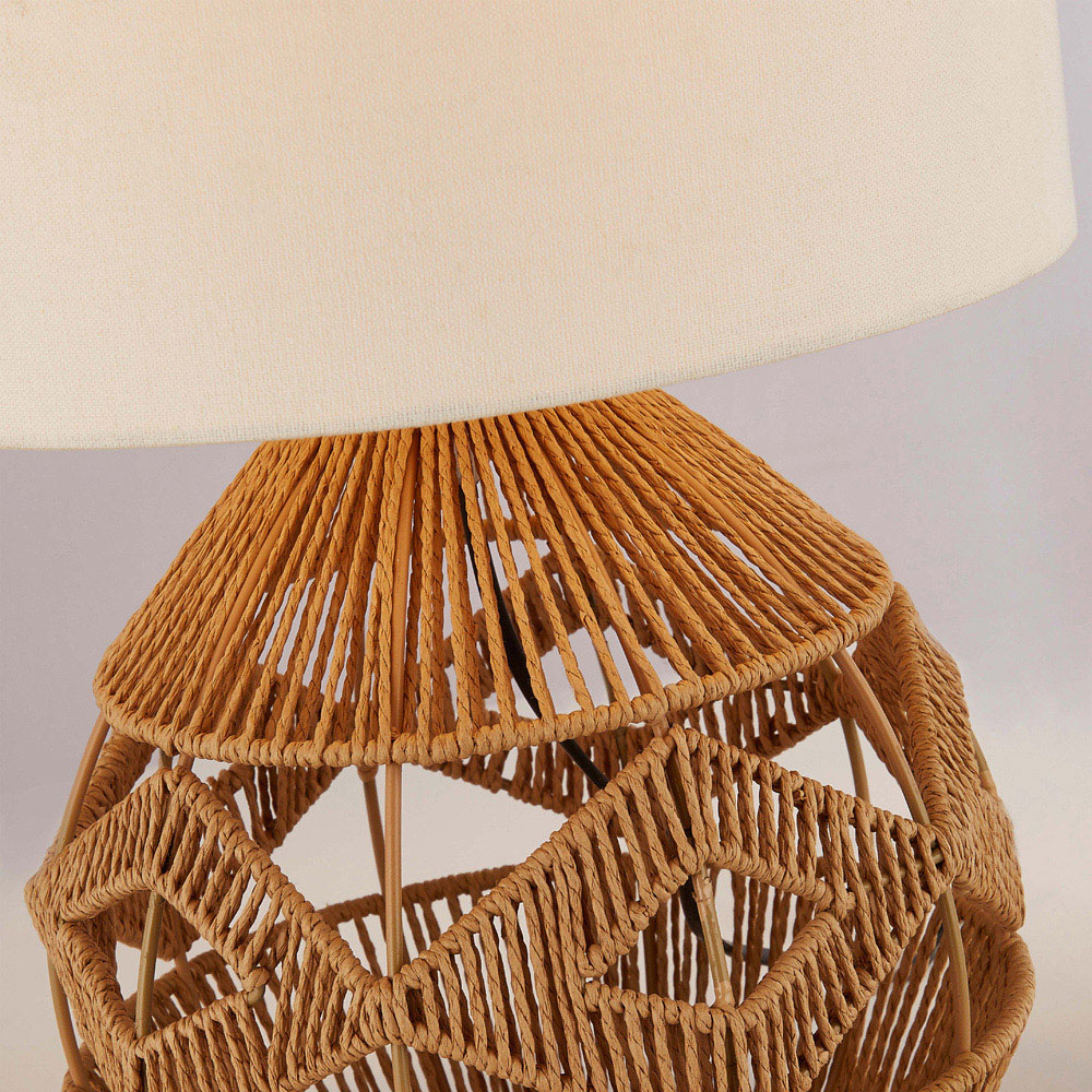 Lighting Collection Laird Rattan Table Lamp Image 4