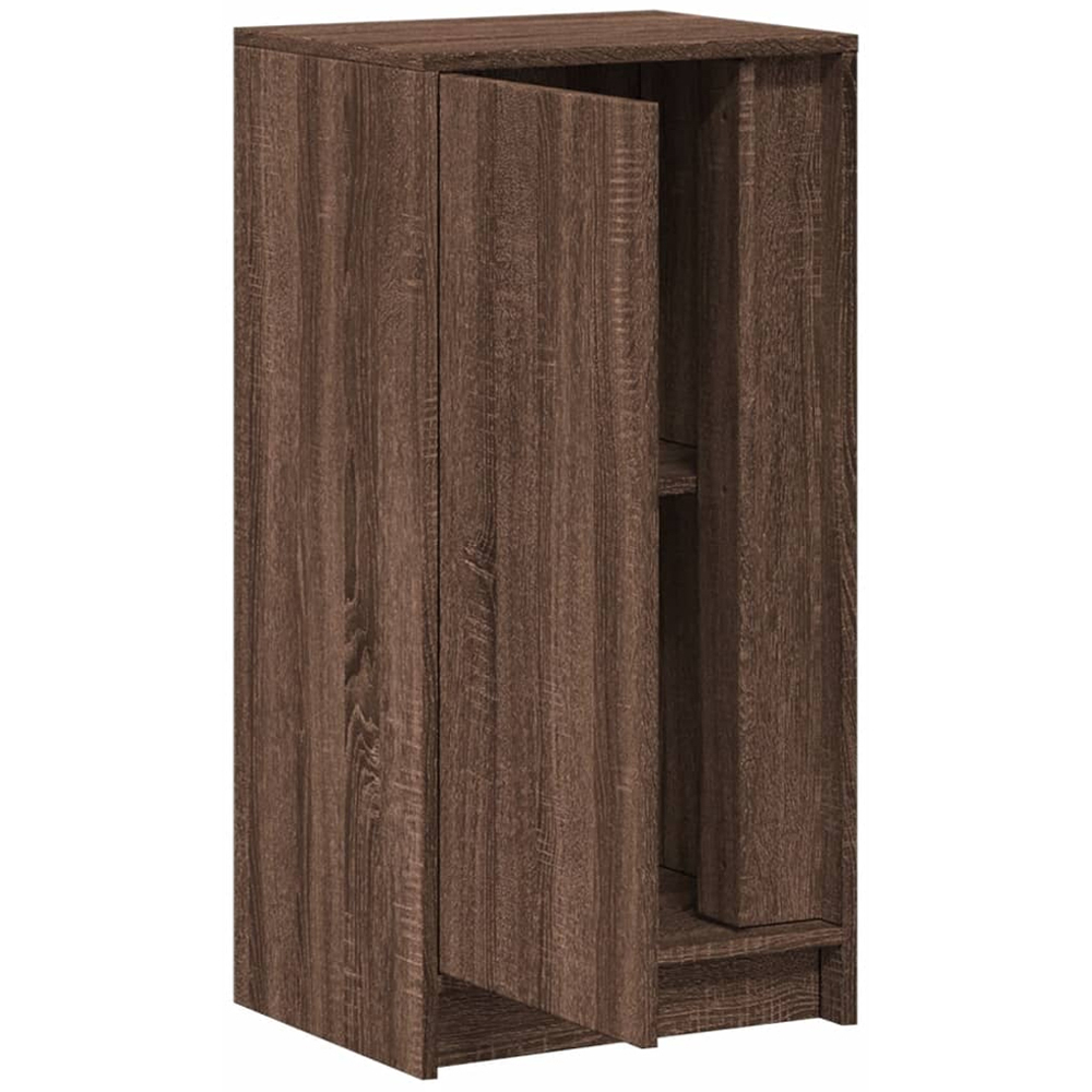 vidaXL Single Door Brown Oak LED Sideboard Image 3