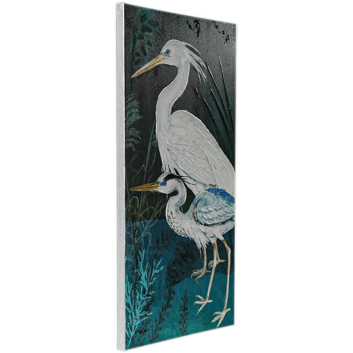 Kathryn White Botanical Crane Duo Canvas Image 6