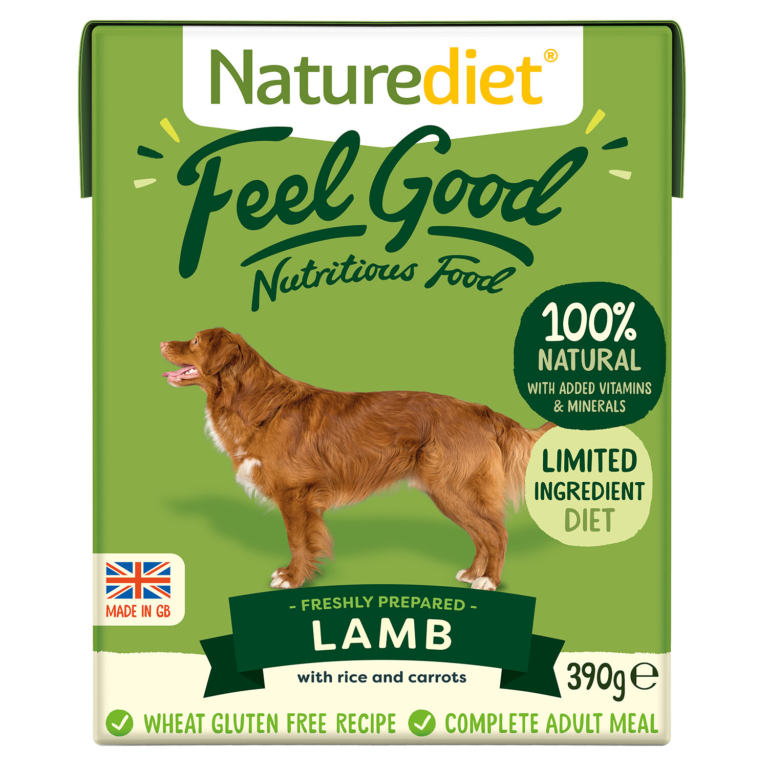 Naturediet Feel Good Lamb Adult Wet Dog Food 390g Image 1