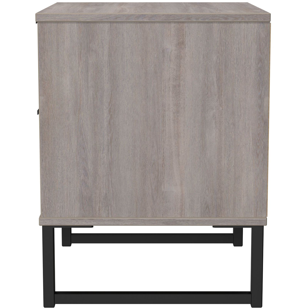 Crowndale Hong Kong 2 Drawer Grey Oak Compact Bedside Cabinet Ready Assembled Image 3