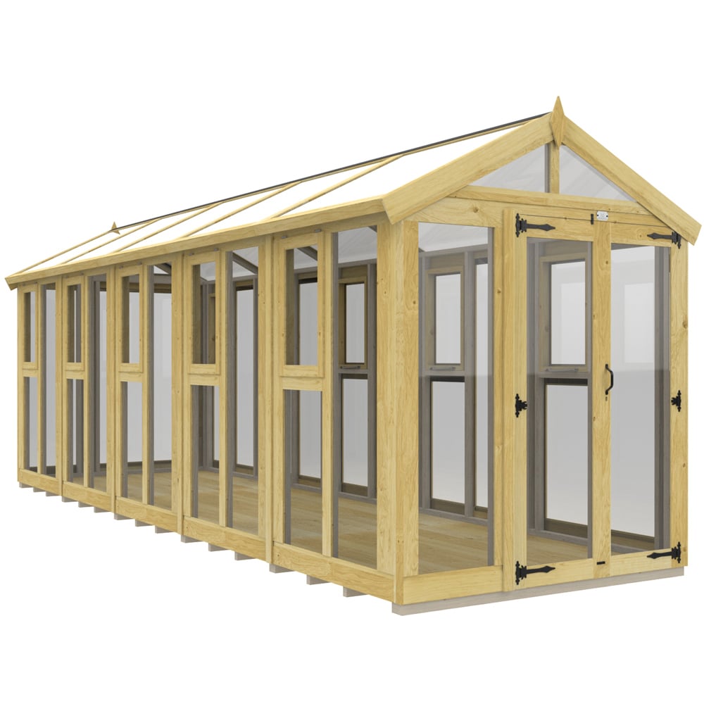 DIY Sheds Pressure Treated Tongue and Groove Timber and Glass 6 x 20ft Greenhouse Image 3