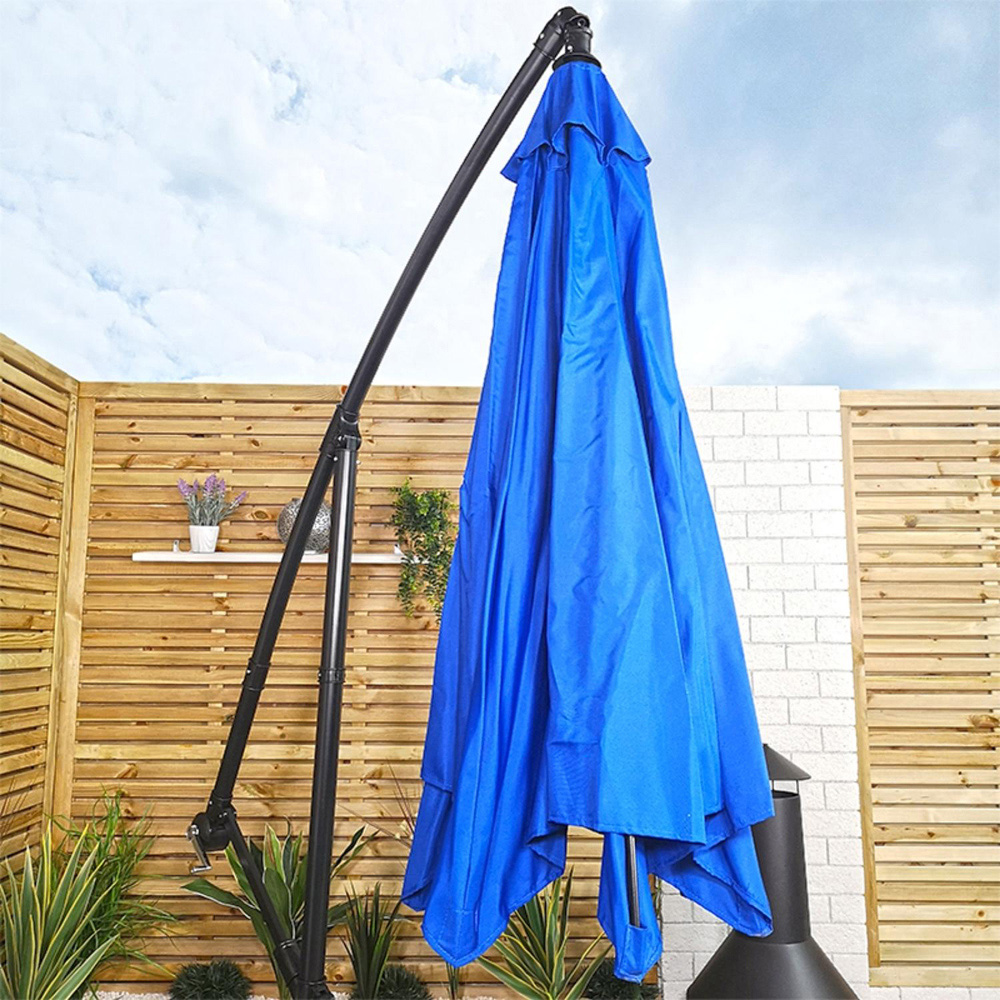 Samuel Alexander Blue Cantilever Parasol with Crank Handle 3m Image 3