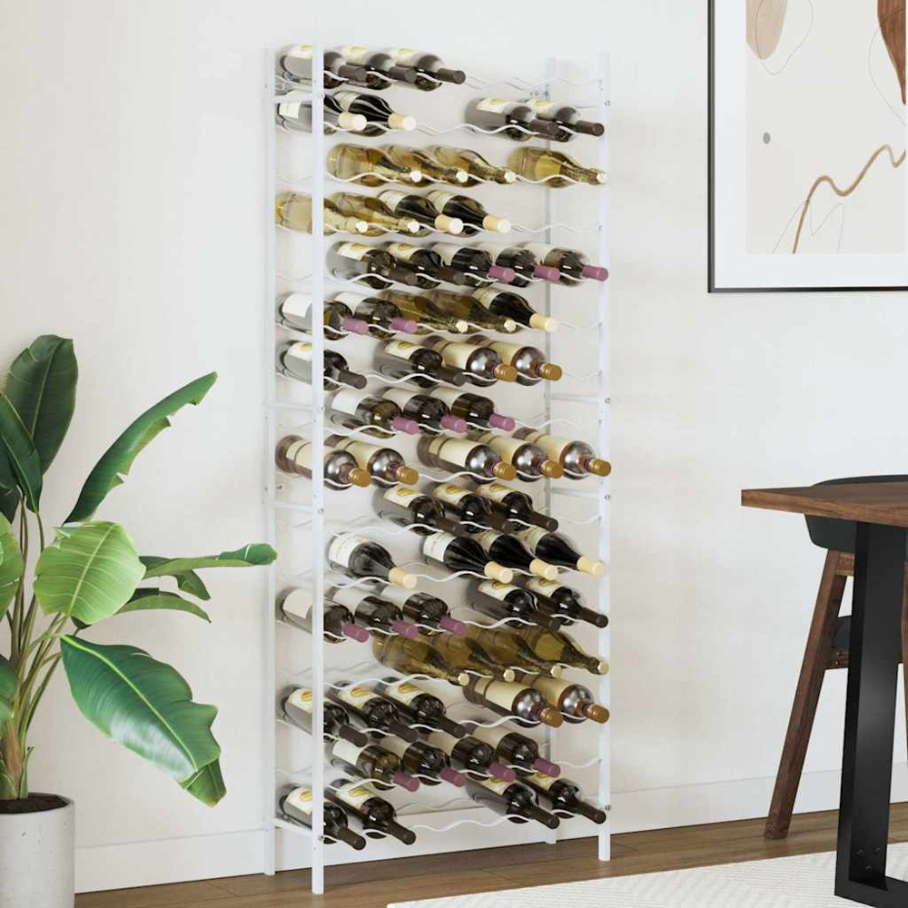 vidaXL 96 Bottle White Freestanding Wine Rack Image 2