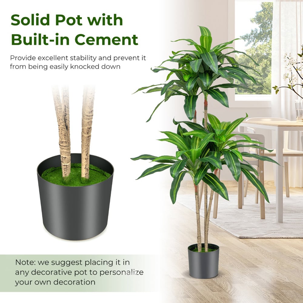 Costway Dracaena Artificial Plant In Pot 5ft Image 4