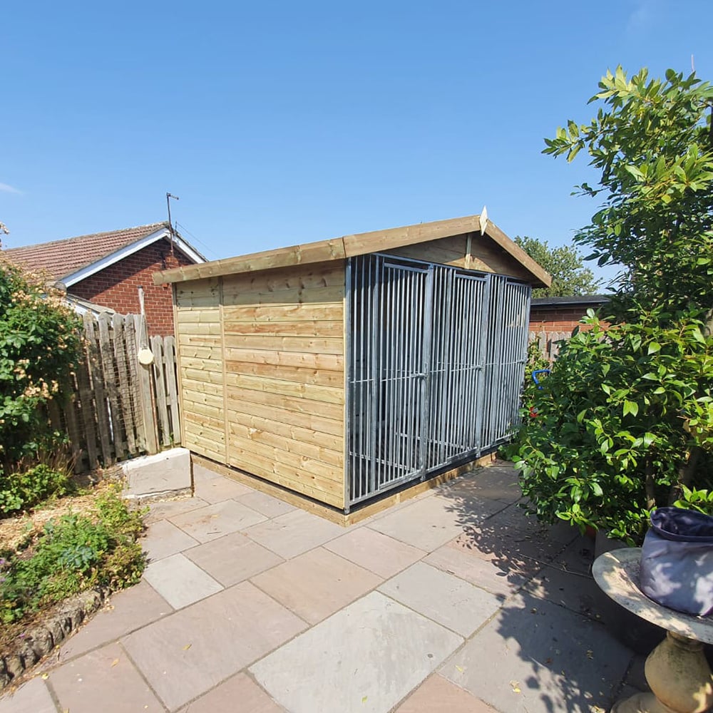Benchmark Dog Kennel with Apex Roof - Triple 10 x 10ft Premium Wood Range Image 2