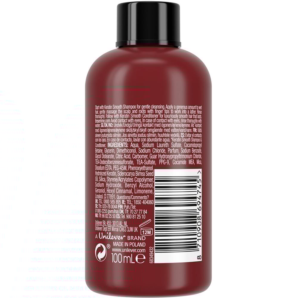 TRESemme Keratin Smooth Marula Oil Frizzy Hair Shampoo 100ml 12 Pack Image 3