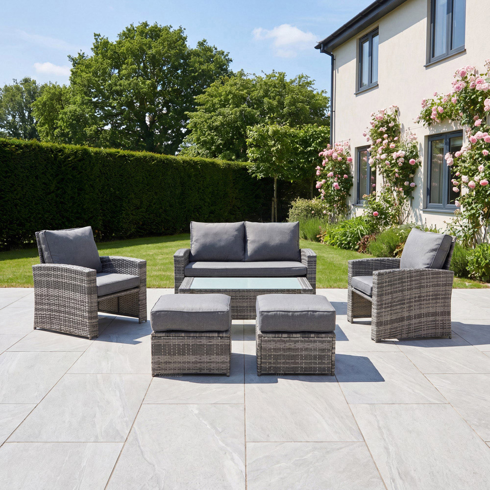 Artemis Home Dovera 6 Seater Grey Rattan Patio Set Image 6