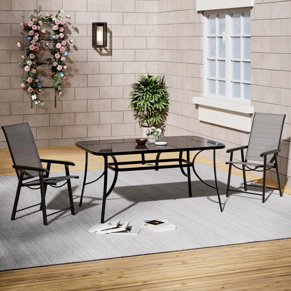 Living and Home Foldable 2 Seater Patio Set Image 1