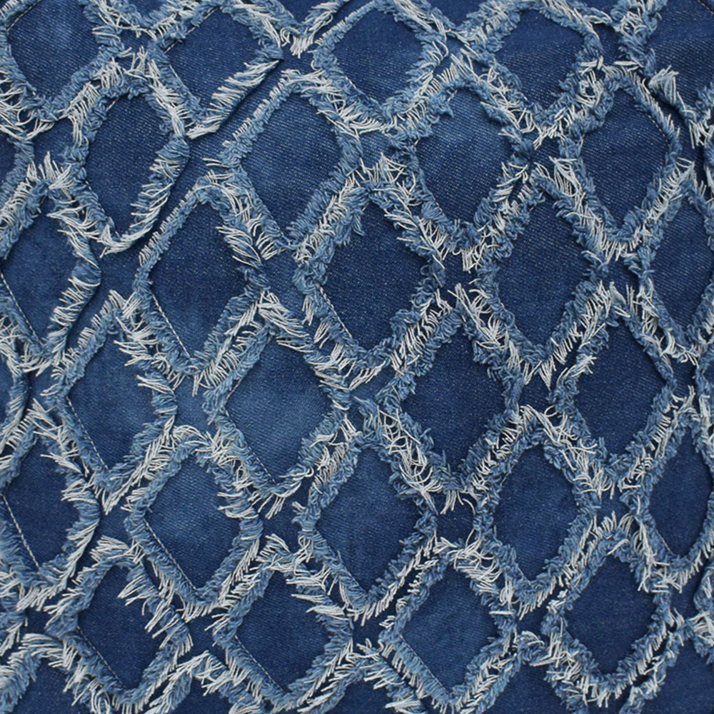 Velosso Denim Blue Tuft Filled Cushion 43 x 43cm 2 Pack Image 2