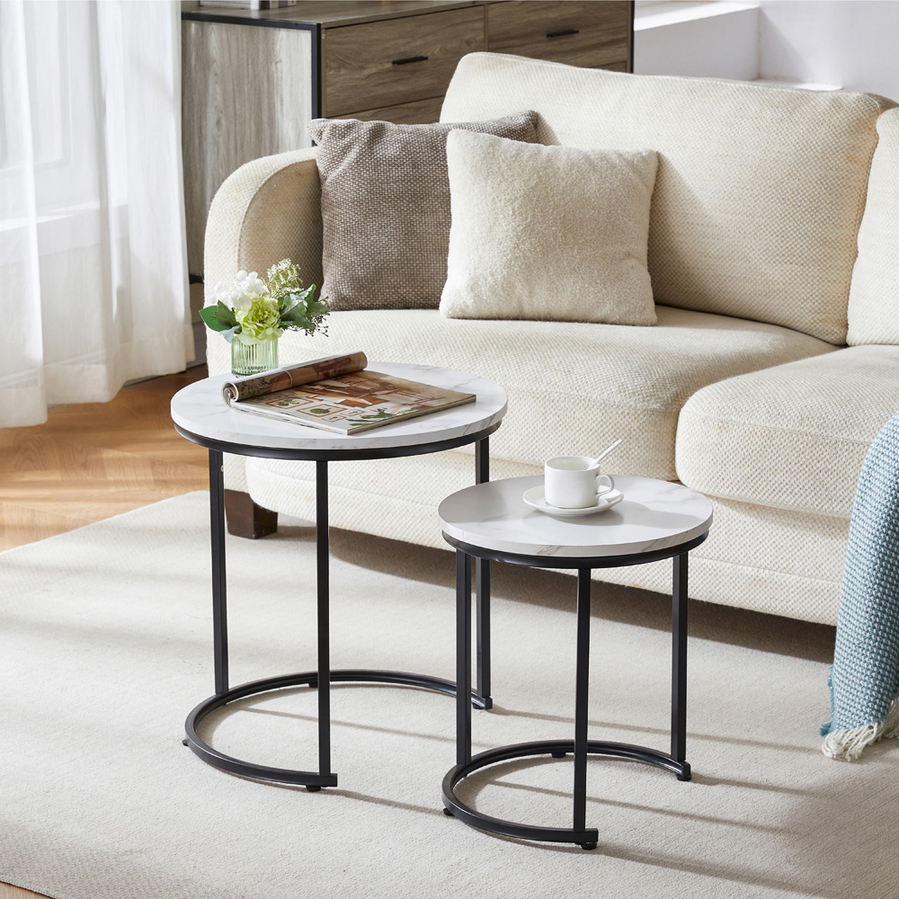 VIDA DESIGNS Brooklyn Marble Nest of Tables Set of 2 Image 5