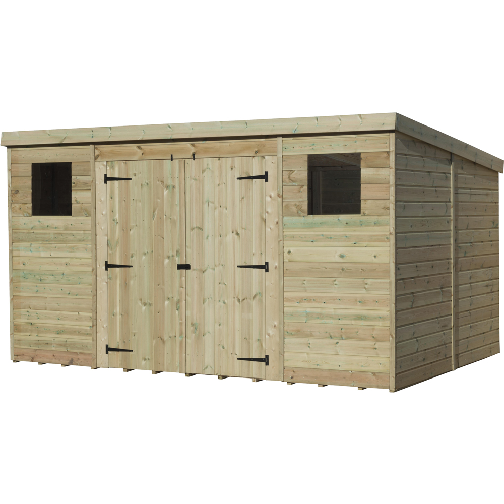 Empire Sheds 5000 14 x 8ft Double Door Tongue and Groove Wooden Pent Garden Shed Image 1