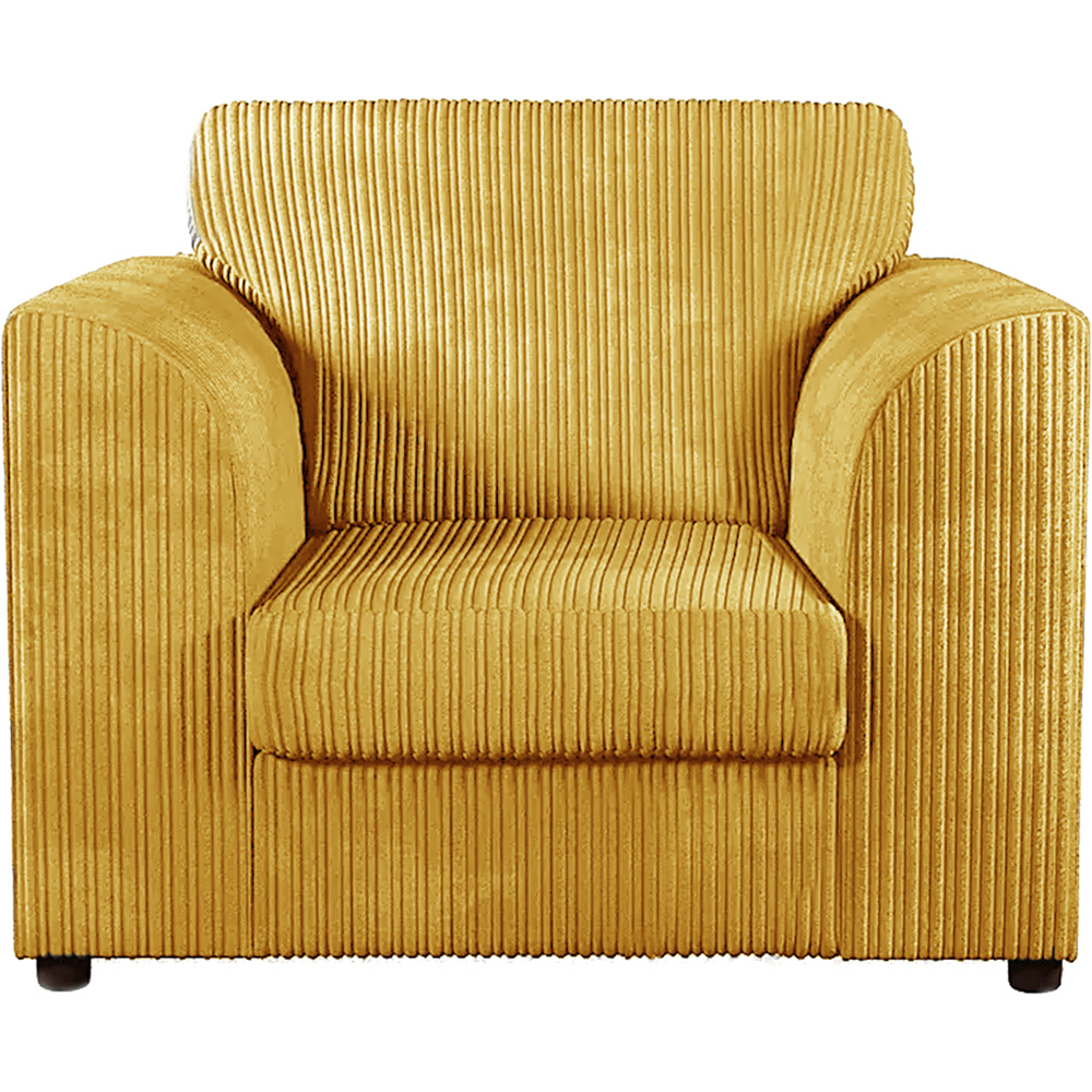 Luxor Single Seater Mustard Jumbo Cord Armchair Image 2