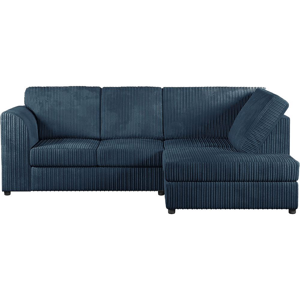 Luxor 4 Seater Navy Blue Jumbo Cord Full Back Right Hand L Shape Corner Sofa Image 2