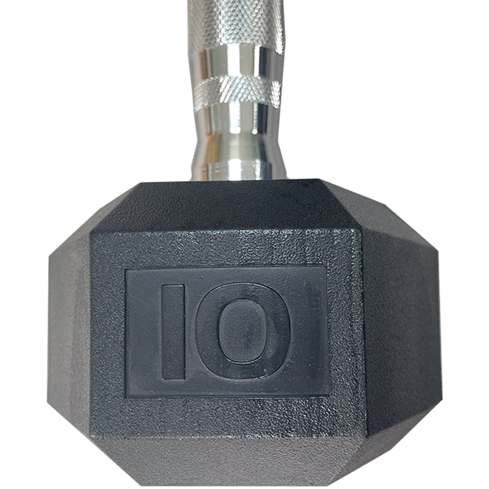 HXGN Pro Hex Black Dumbbell 10kg 2 Pack Image 5