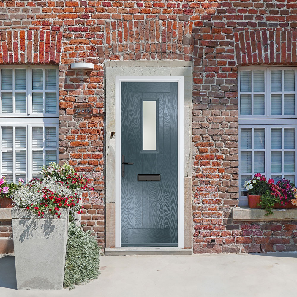 Crystal-Direct Sunningdale Slate Grey GRP Clear Glass Right Hand Open Front Door 2090 x 890mm Image 2