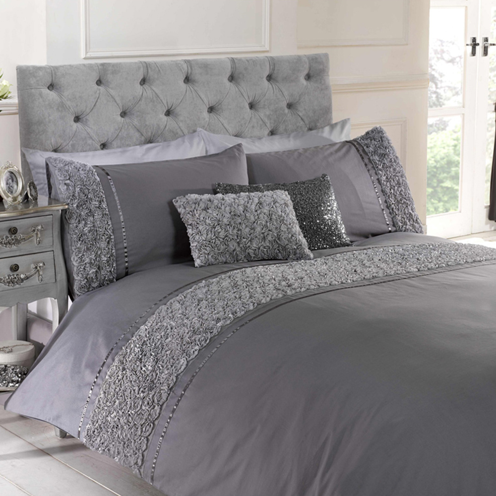 Rapport Home Limoges Double Grey Duvet Set Image