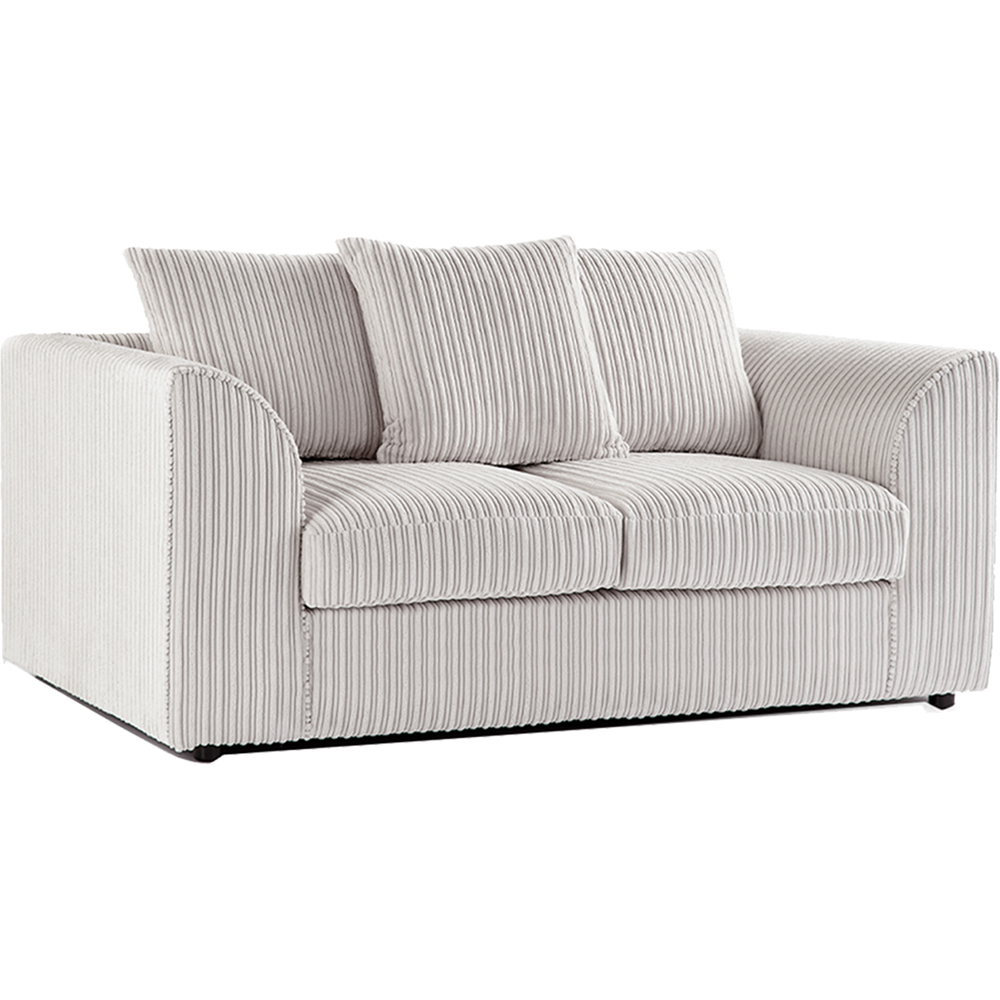 Portland Luxor 2 Seater Cream Jumbo Cord Sofa with Scatter Back Image 2