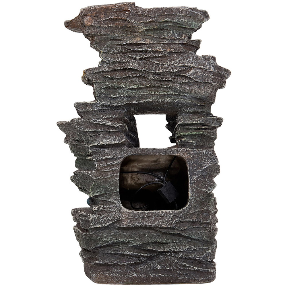 Living and Home 5-Tier Realistic Layered Rock Effect Solar LED Water Feature Image 3