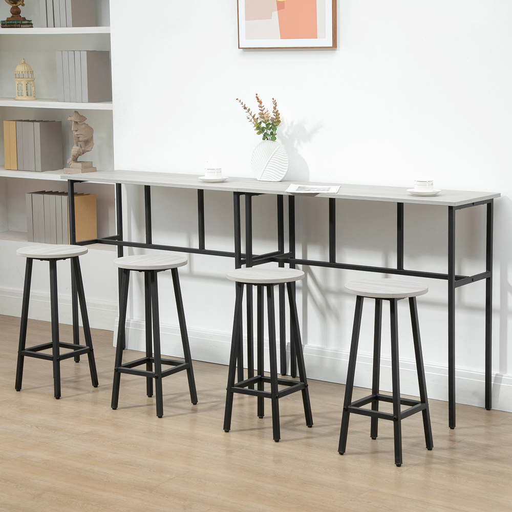 Portland 4 Seater Grey Bar Tables with Stools Image 5