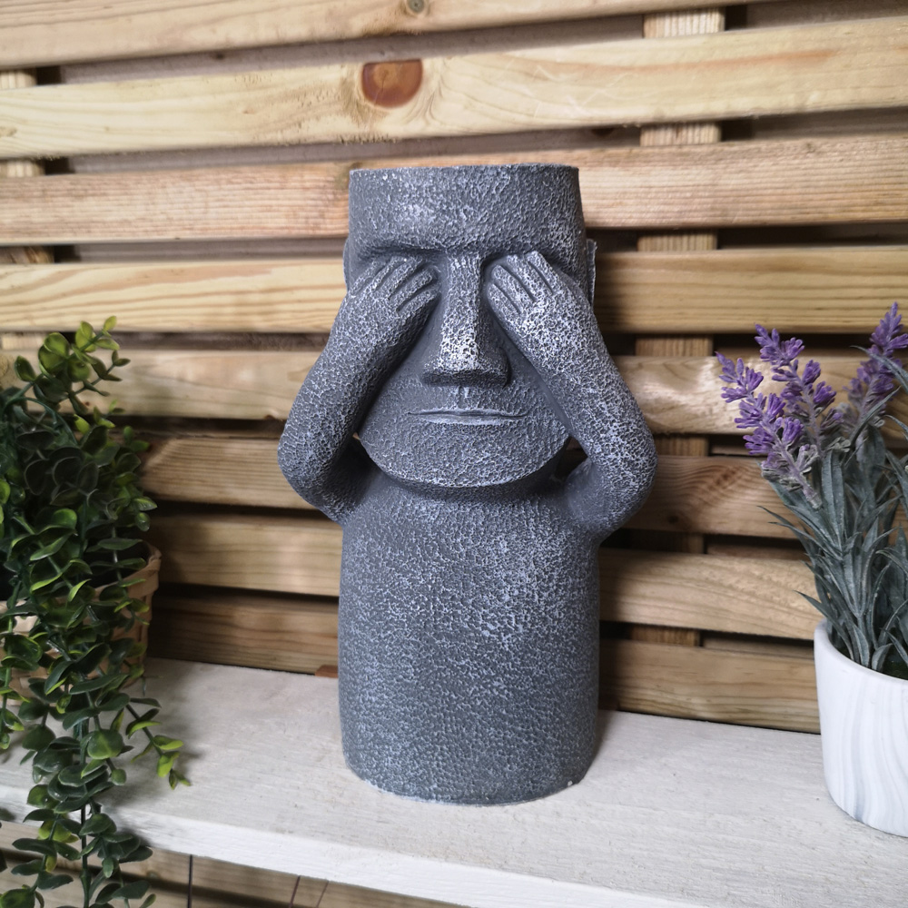 Samuel Alexander Easter Island See No Evil Outdoor Plant Pot 30cm Image 4
