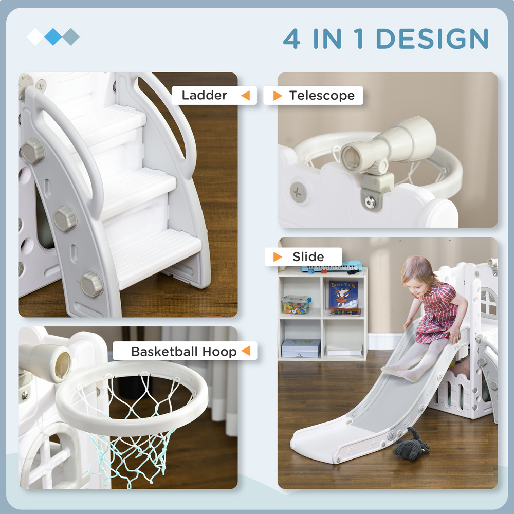 Tommy Toys 4 in 1 Grey Kids Slide Image 5